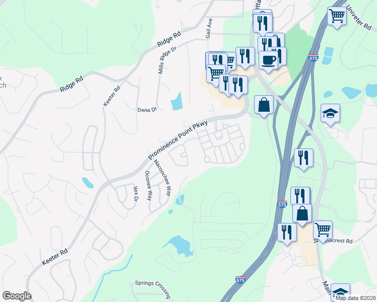map of restaurants, bars, coffee shops, grocery stores, and more near 901 Tamarisk Place in Canton
