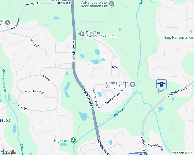 map of restaurants, bars, coffee shops, grocery stores, and more near 5230 Edgebrook Drive in Cumming