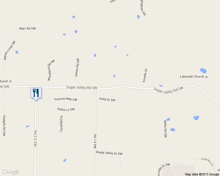 map of restaurants, bars, coffee shops, grocery stores, and more near 866 Sugar Valley Road Southwest in Cartersville