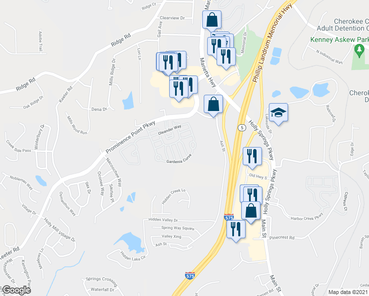 map of restaurants, bars, coffee shops, grocery stores, and more near 204 Quince Road in Canton