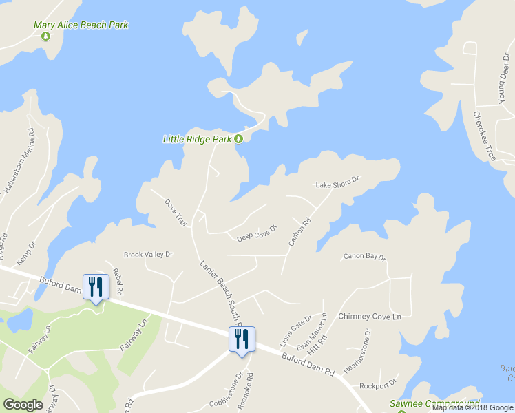 map of restaurants, bars, coffee shops, grocery stores, and more near 3602 Tradewinds Drive in Cumming