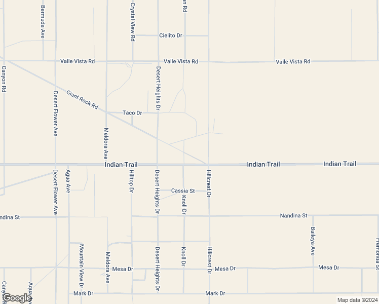 map of restaurants, bars, coffee shops, grocery stores, and more near 71210 Indian Trail in Twentynine Palms