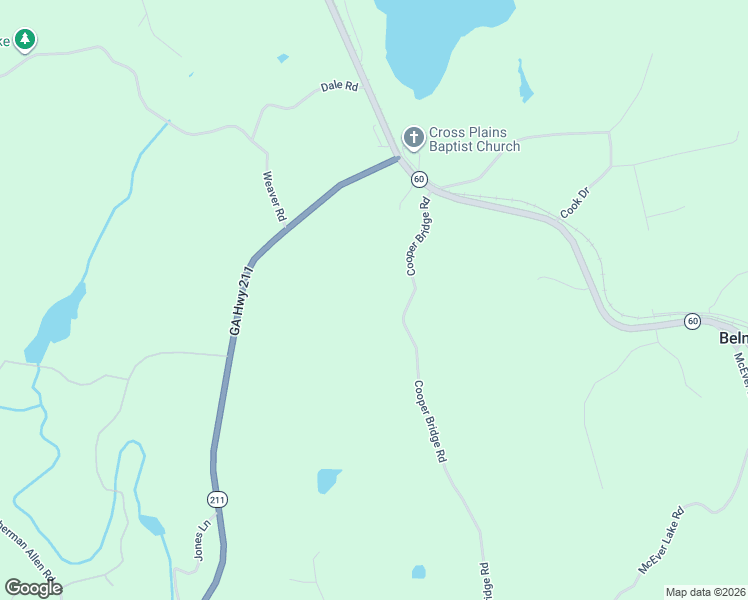 map of restaurants, bars, coffee shops, grocery stores, and more near 3280 Cooper Bridge Road in Gainesville