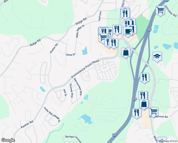 map of restaurants, bars, coffee shops, grocery stores, and more near 720 Mountain Laurel Drive in Canton