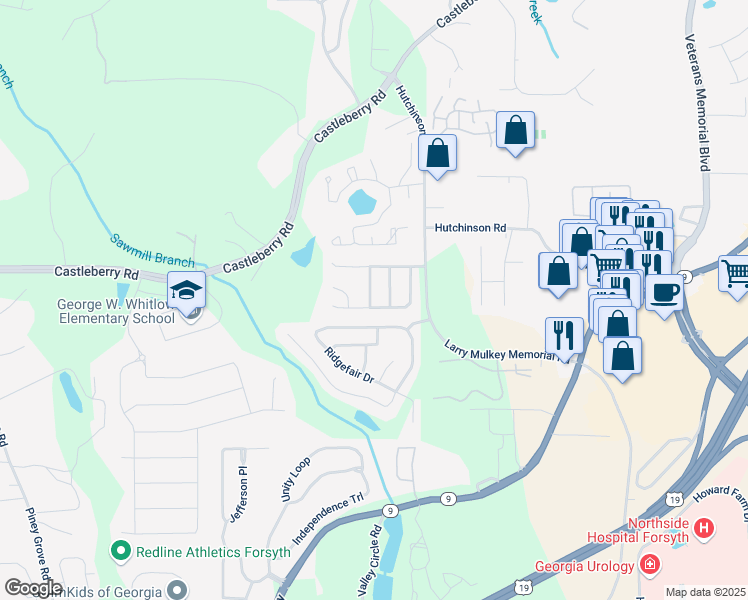 map of restaurants, bars, coffee shops, grocery stores, and more near 3915 Deerborne Drive in Cumming