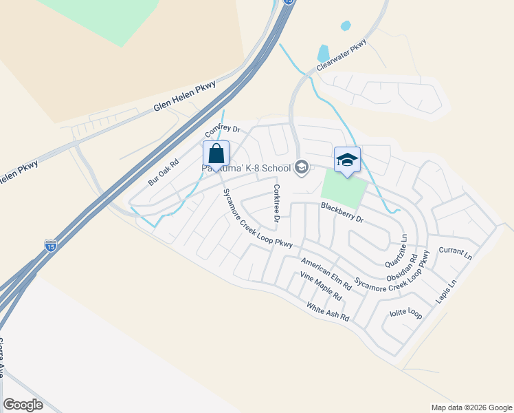 map of restaurants, bars, coffee shops, grocery stores, and more near 3595 Turmeric Lane in San Bernardino