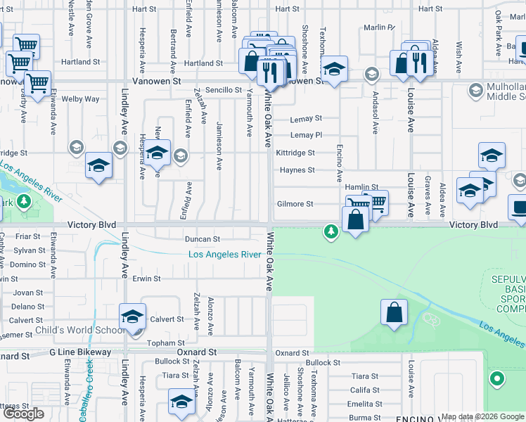 map of restaurants, bars, coffee shops, grocery stores, and more near in 