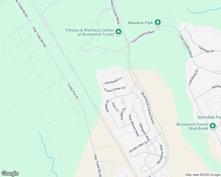 map of restaurants, bars, coffee shops, grocery stores, and more near 2225 Umstead Lane in Leland