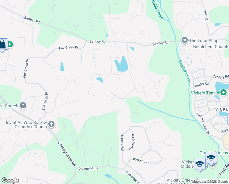 map of restaurants, bars, coffee shops, grocery stores, and more near 6830 Kinsale Way in Cumming