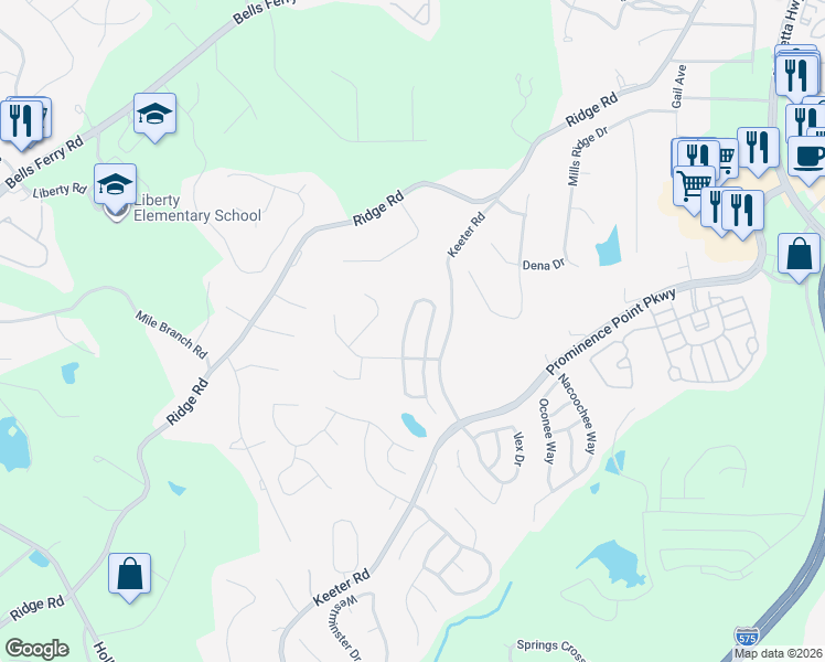 map of restaurants, bars, coffee shops, grocery stores, and more near 240 Winterbury Drive in Canton