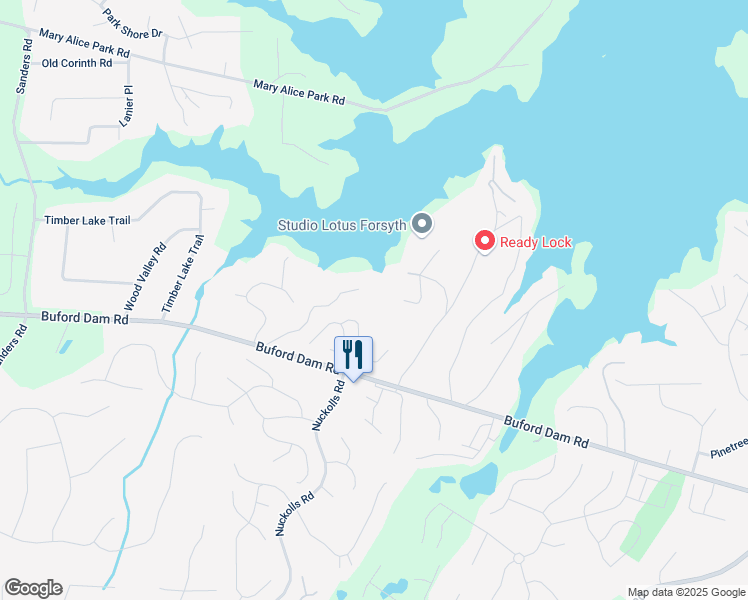 map of restaurants, bars, coffee shops, grocery stores, and more near 1585 Green Forest Trail in Cumming