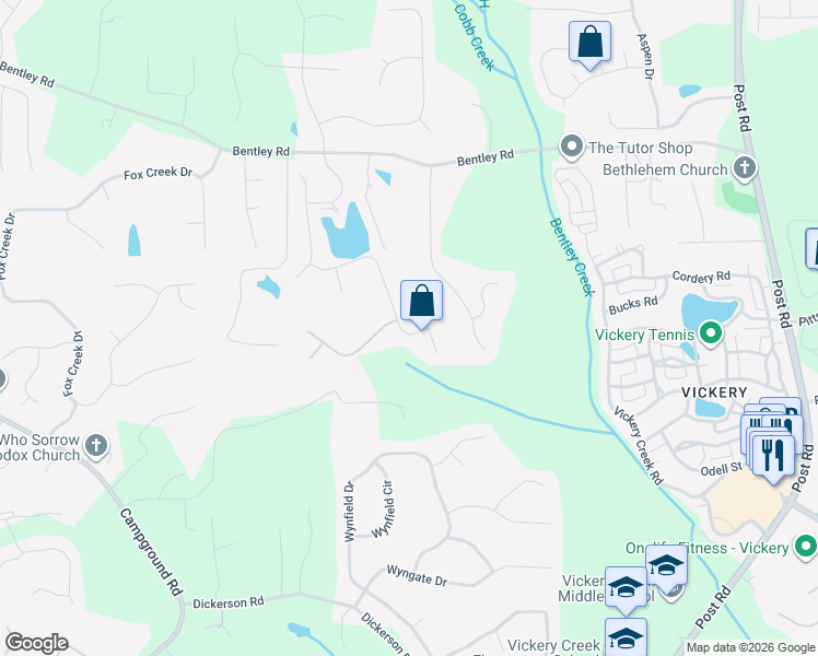 map of restaurants, bars, coffee shops, grocery stores, and more near 6775 Kinnity Court in Cumming