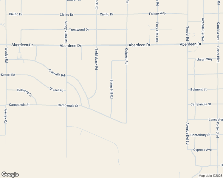 map of restaurants, bars, coffee shops, grocery stores, and more near Sunnyhill Road in Joshua Tree