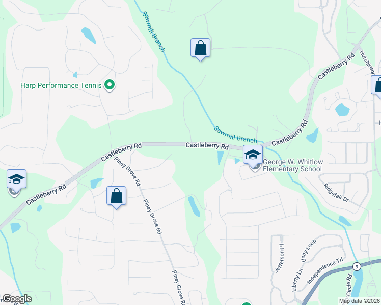 map of restaurants, bars, coffee shops, grocery stores, and more near 4260 Castleberry Road in Cumming
