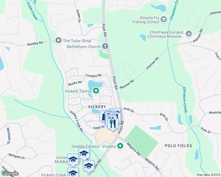 map of restaurants, bars, coffee shops, grocery stores, and more near 5805 Edenbrooke Road in Cumming