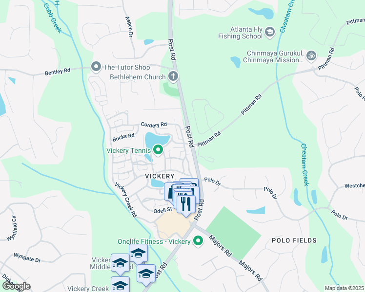 map of restaurants, bars, coffee shops, grocery stores, and more near 5805 Edenbrooke Road in Cumming
