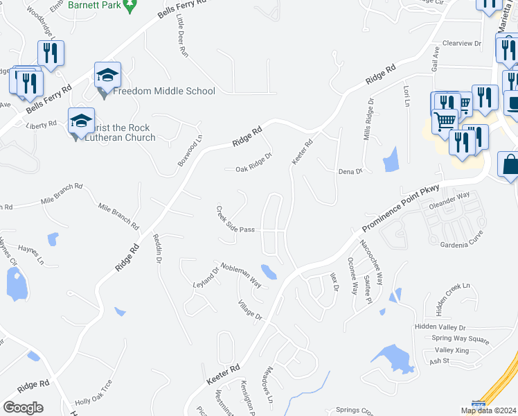 map of restaurants, bars, coffee shops, grocery stores, and more near 244 Winterbury Drive in Canton