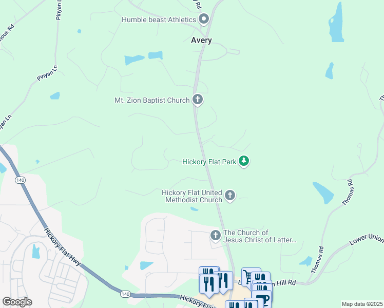 map of restaurants, bars, coffee shops, grocery stores, and more near 220 Lingefelt Lane in Canton