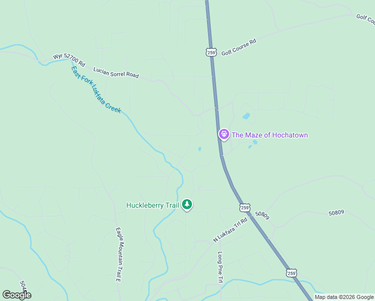 map of restaurants, bars, coffee shops, grocery stores, and more near 209 Timber Creek Trail in Broken Bow