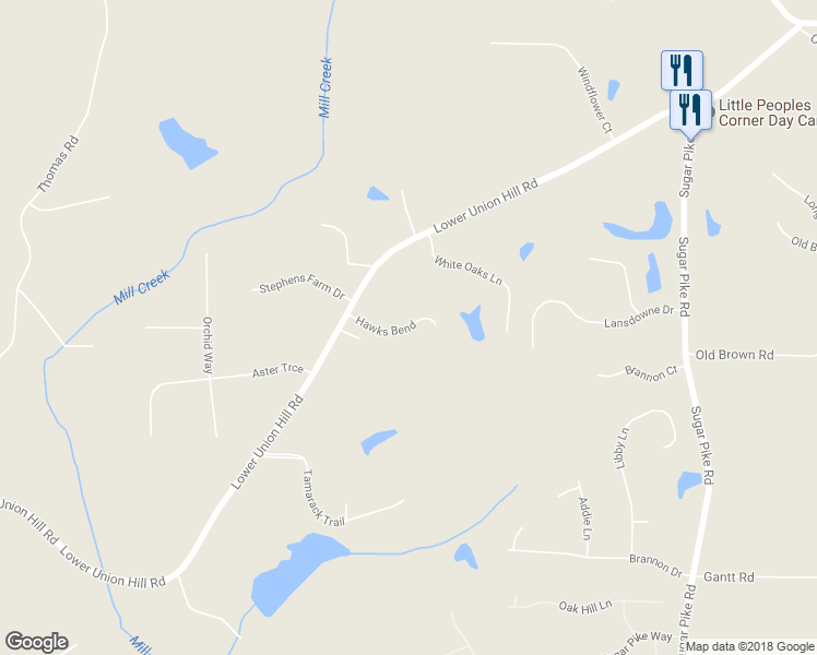 map of restaurants, bars, coffee shops, grocery stores, and more near 107 Hawks Bend in Canton