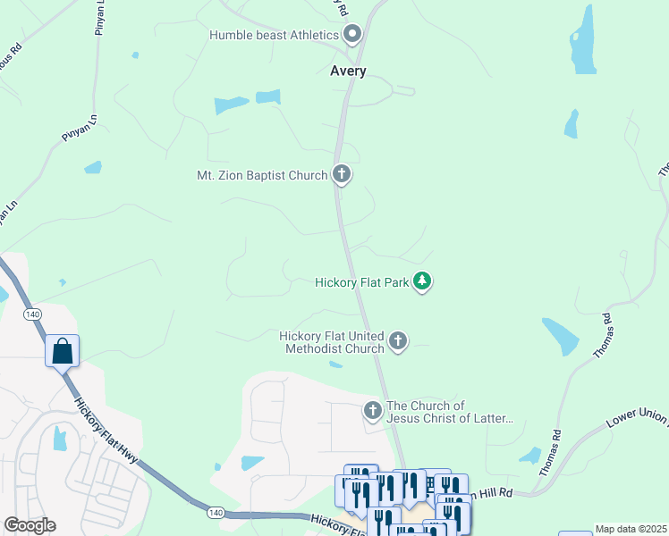map of restaurants, bars, coffee shops, grocery stores, and more near 220 Lingefelt Lane in Canton