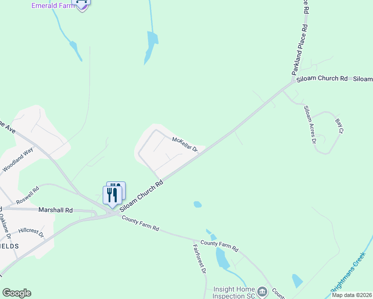 map of restaurants, bars, coffee shops, grocery stores, and more near 314 McKellar Drive in Greenwood