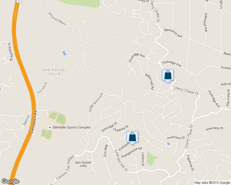 map of restaurants, bars, coffee shops, grocery stores, and more near 1515 Sugar Loaf Drive in La Cañada Flintridge