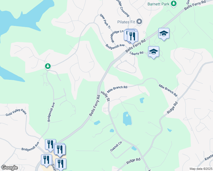 map of restaurants, bars, coffee shops, grocery stores, and more near 131 Holly Street in Canton