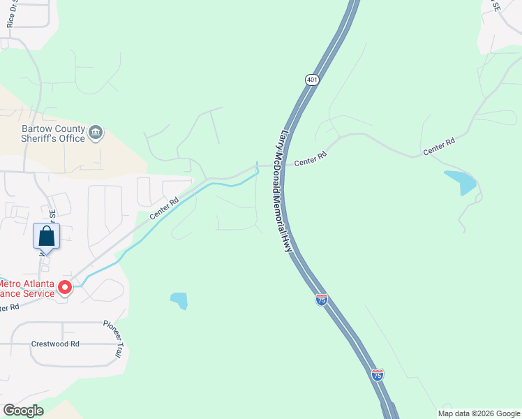 map of restaurants, bars, coffee shops, grocery stores, and more near 24 Autumn Canyon Path Southeast in Cartersville