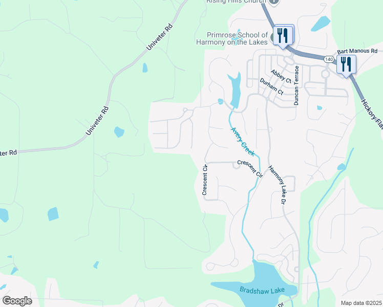 map of restaurants, bars, coffee shops, grocery stores, and more near 322 Hamilton Way in Canton