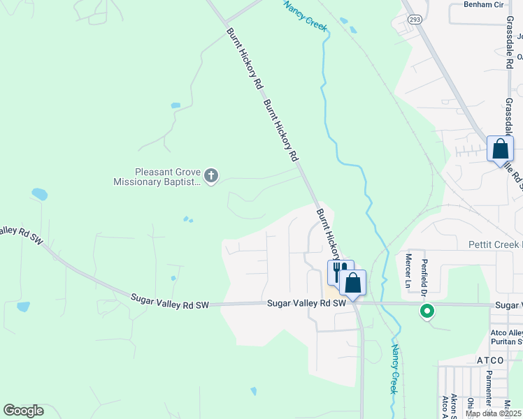 map of restaurants, bars, coffee shops, grocery stores, and more near 189 Marion Drive in Bartow County