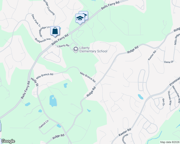 map of restaurants, bars, coffee shops, grocery stores, and more near 655 Mile Branch Road in Canton