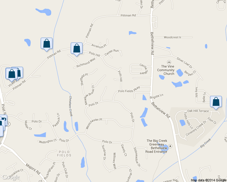 map of restaurants, bars, coffee shops, grocery stores, and more near 6835 Polo Fields Parkway in Cumming