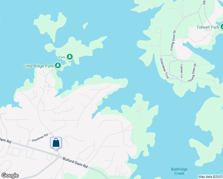 map of restaurants, bars, coffee shops, grocery stores, and more near 3460 Lake Shore Drive in Cumming