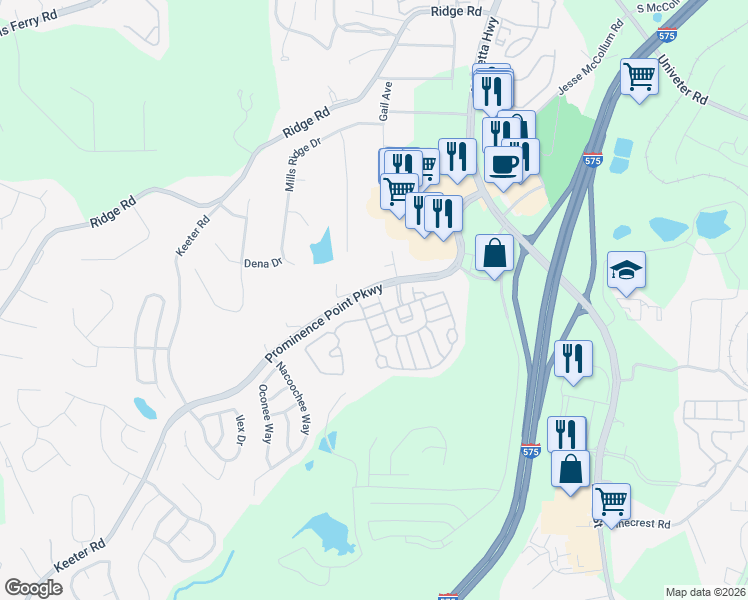 map of restaurants, bars, coffee shops, grocery stores, and more near 311 Barberry Place in Canton