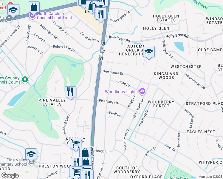 map of restaurants, bars, coffee shops, grocery stores, and more near 910 Reilly Drive in Wilmington