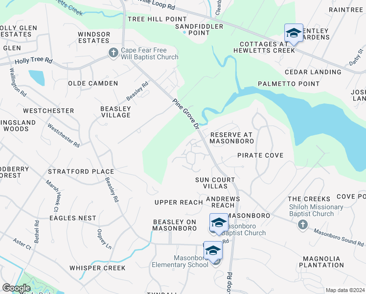 map of restaurants, bars, coffee shops, grocery stores, and more near 202 Saint Mark Court in Wilmington