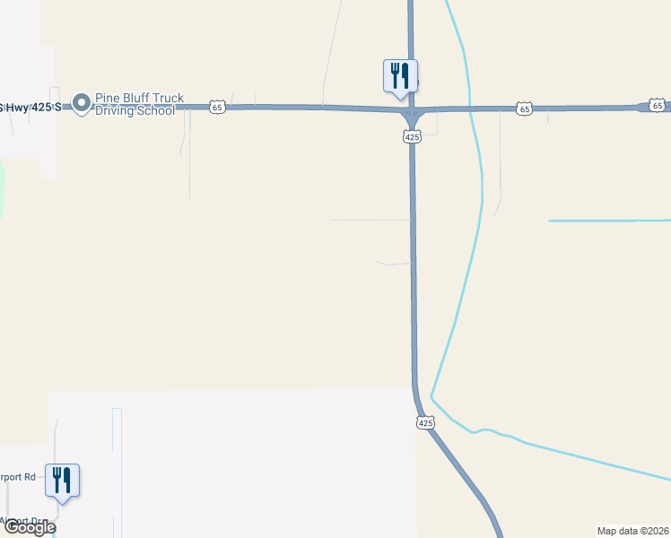 map of restaurants, bars, coffee shops, grocery stores, and more near 4608 Crofford Road in Pine Bluff