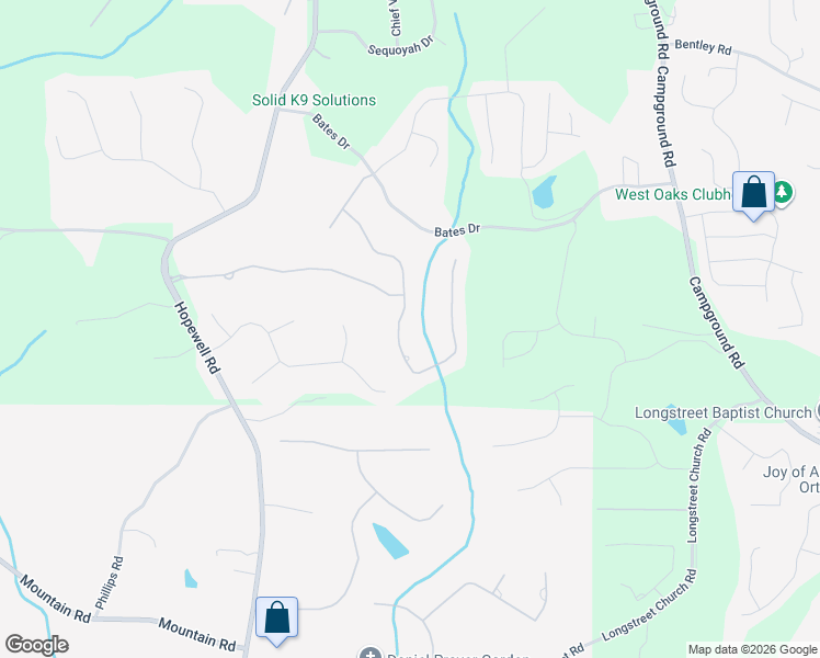 map of restaurants, bars, coffee shops, grocery stores, and more near 721 Creekside Bend in Alpharetta