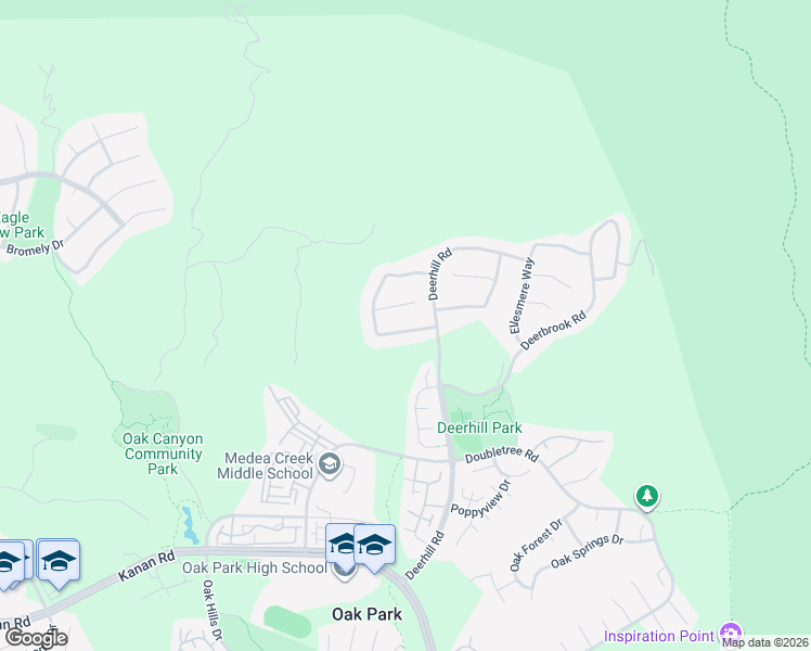 map of restaurants, bars, coffee shops, grocery stores, and more near 6051 Caledonia Court in Oak Park