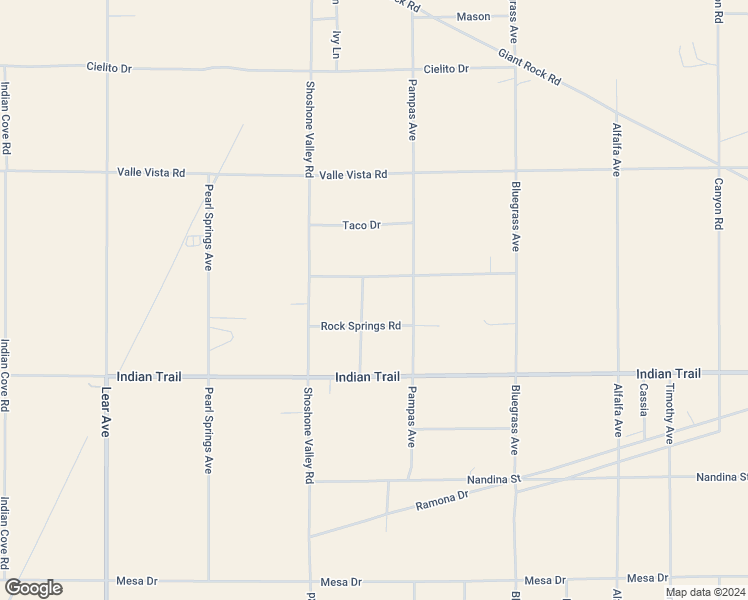 map of restaurants, bars, coffee shops, grocery stores, and more near 69829 Foley Drive in Twentynine Palms