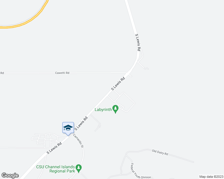 map of restaurants, bars, coffee shops, grocery stores, and more near 1734 South Lewis Road in Camarillo