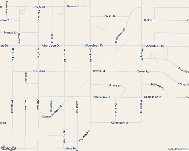 map of restaurants, bars, coffee shops, grocery stores, and more near 3535 Olympic Road in Joshua Tree