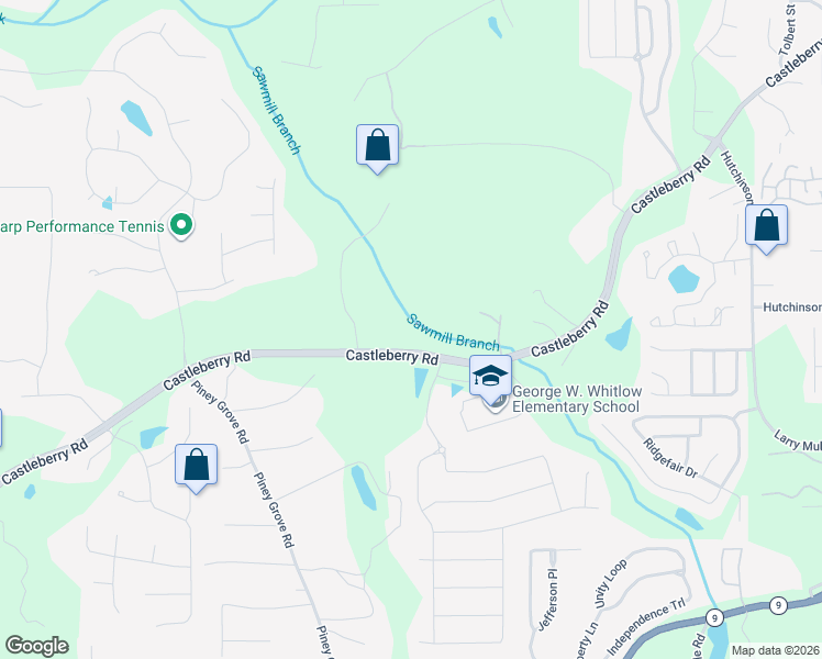 map of restaurants, bars, coffee shops, grocery stores, and more near 3708 Castleberry Road in Cumming