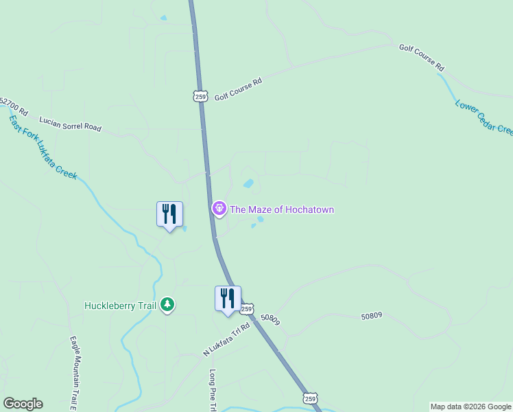map of restaurants, bars, coffee shops, grocery stores, and more near 24 Sailfish Road in Broken Bow