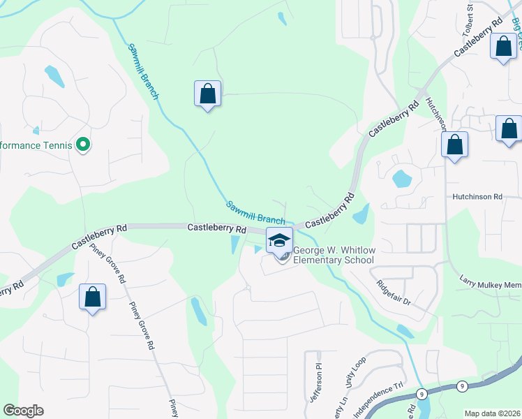 map of restaurants, bars, coffee shops, grocery stores, and more near 3708 Castleberry Road in Cumming