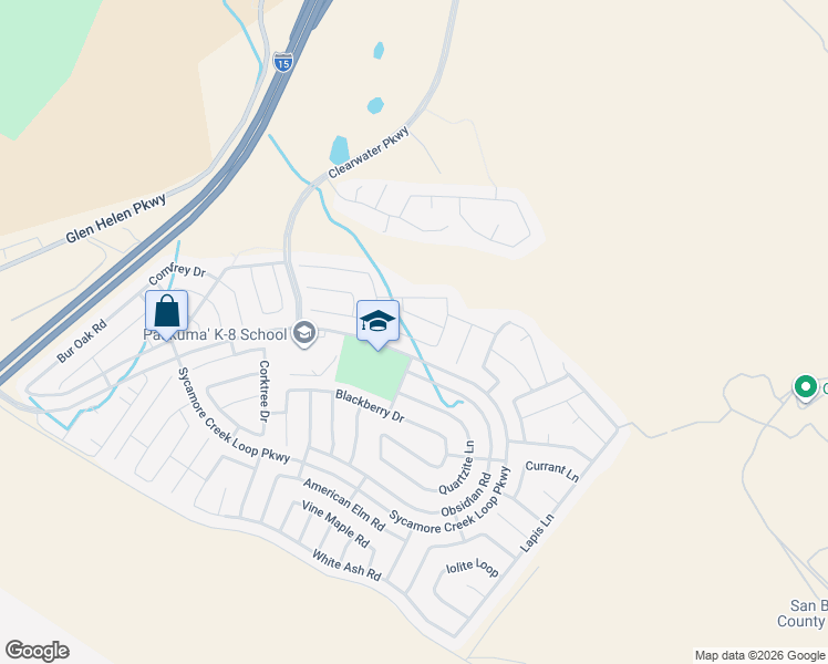 map of restaurants, bars, coffee shops, grocery stores, and more near 4069 Grand Fir Lane in San Bernardino