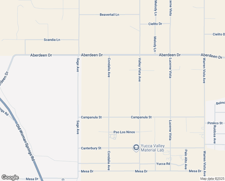map of restaurants, bars, coffee shops, grocery stores, and more near 3535 Condalia Avenue in Yucca Valley