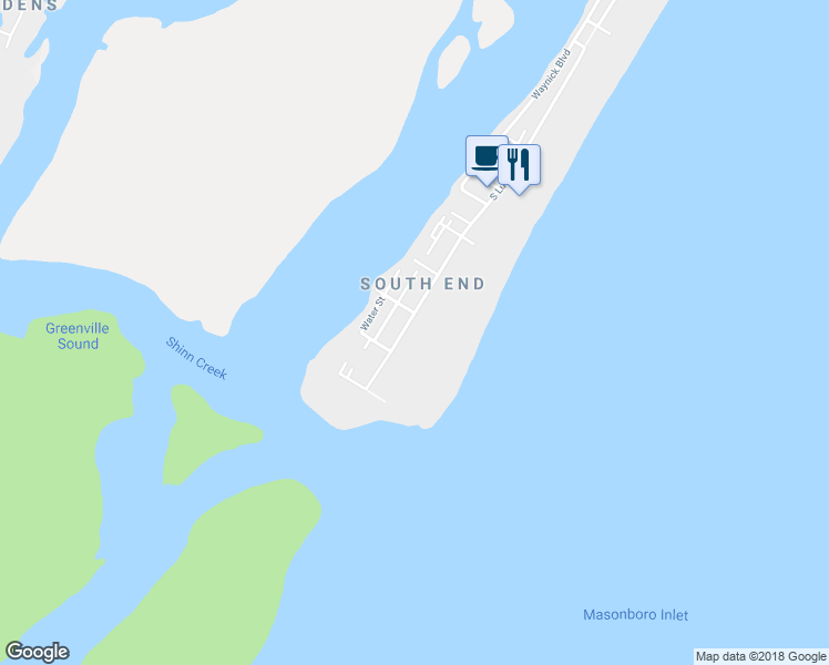 map of restaurants, bars, coffee shops, grocery stores, and more near 827 South Lumina Avenue in Wrightsville Beach