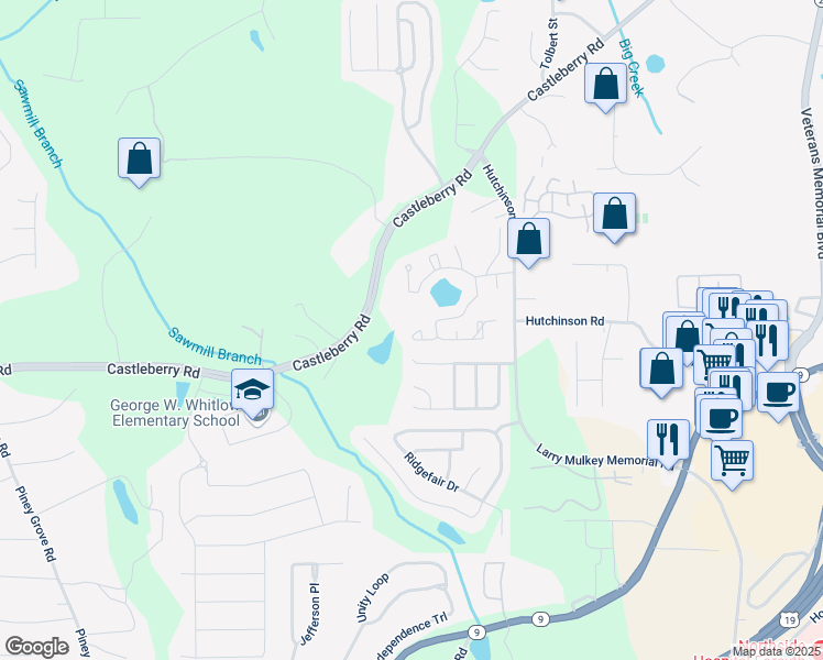 map of restaurants, bars, coffee shops, grocery stores, and more near 3815 Glen Laurel Court in Cumming